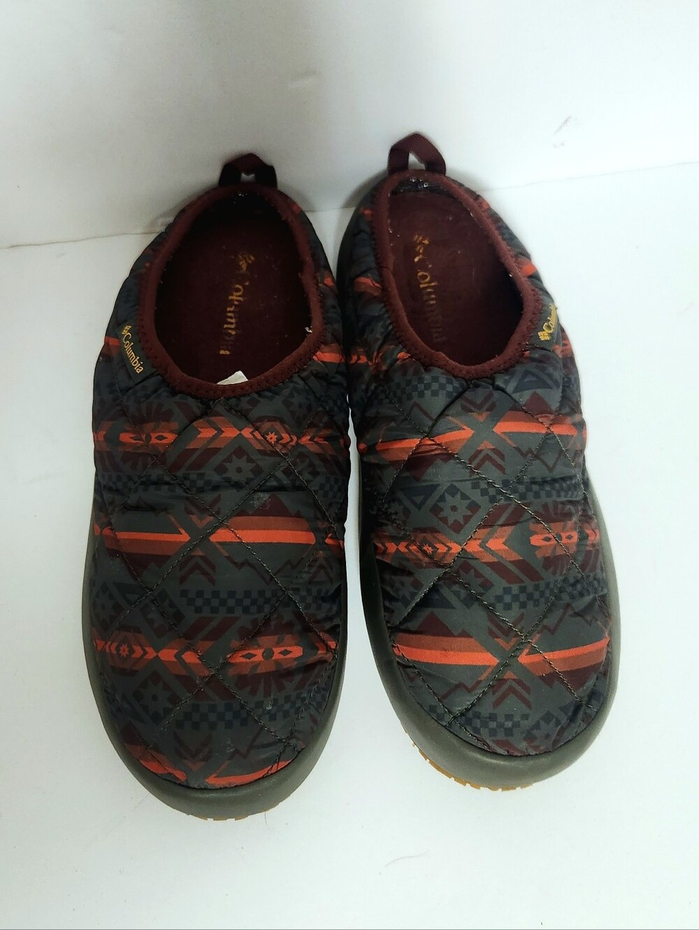 Columbia Omni Heat Pack Out II Puffer Slippers Aztec Print 9